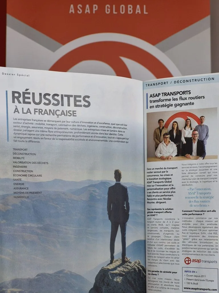 Article du magazine Capital consacré à ASAP Transports et à son expertise en transport routier